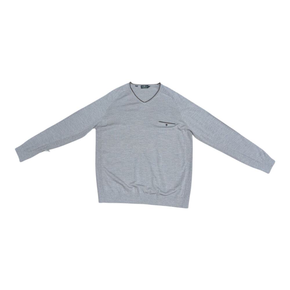 Rodd and Gunn Goose Bay Wool Sweater Merino Onyx Gray Mens 3XL V Neck Top Shirt